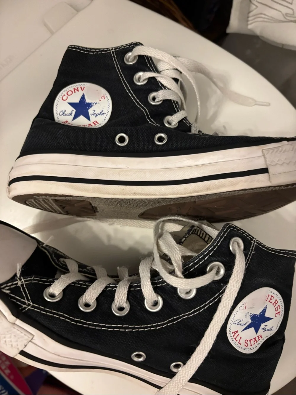 Converse Kids Black and White High-Top Canvas Sneakers